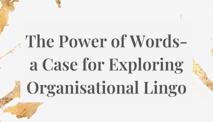 The Power of Words- a Case for Exploring Organisational Lingo